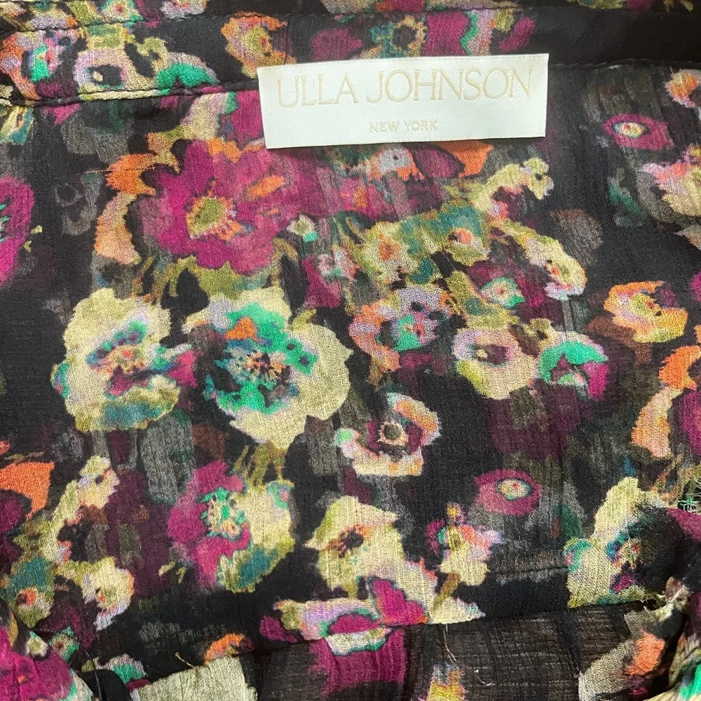 Ulla Johnson Andi Ruffled Floral Blouse Size 4 - Picture 5 of 6